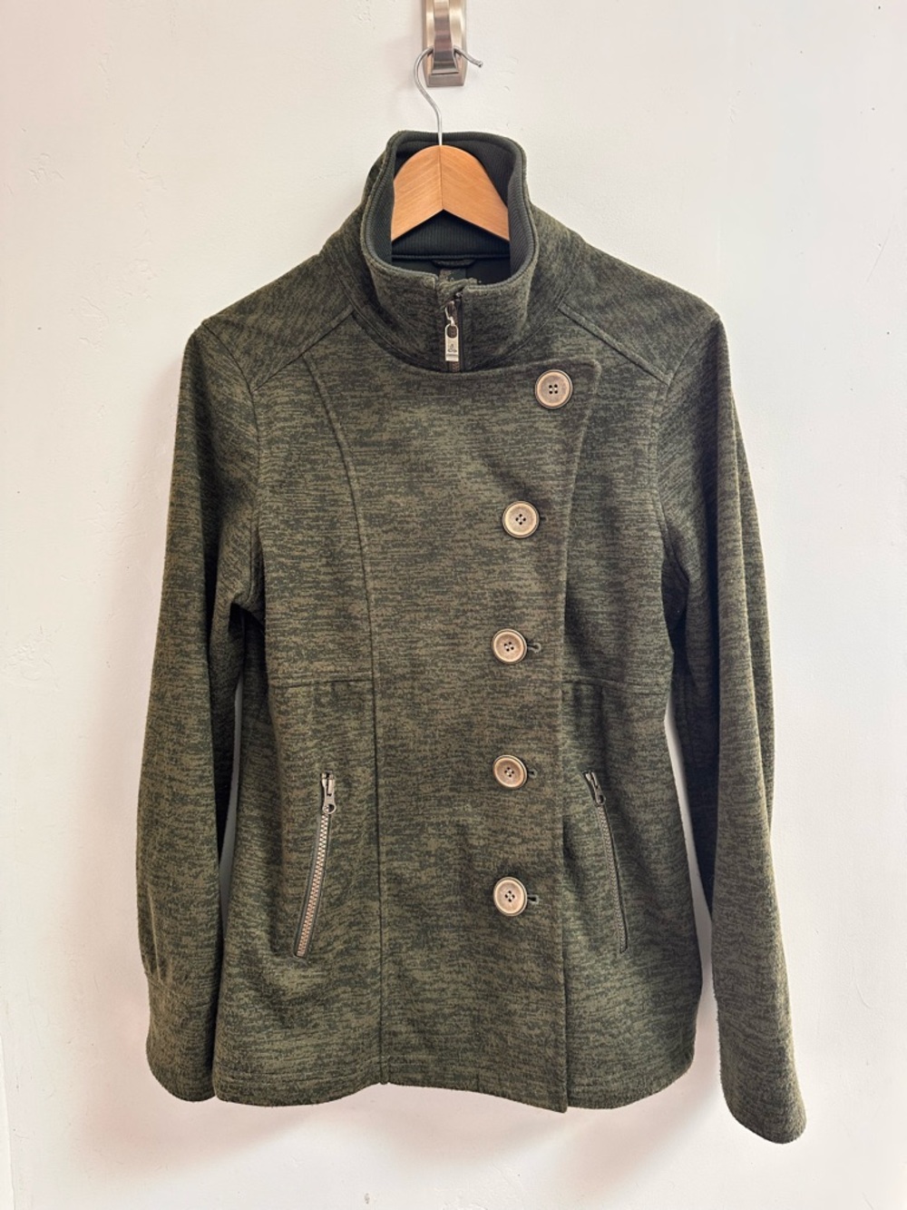 PrAna Martina Jacket Women’s M Heathered Green Water Resistant Soft Shell